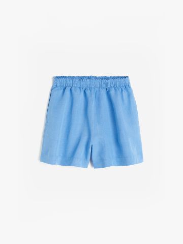 Linen blend Pull on Shorts